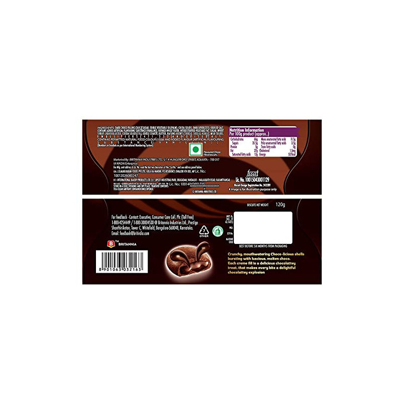 Britannia Treat Burst Choco Creme Fills (120 g)