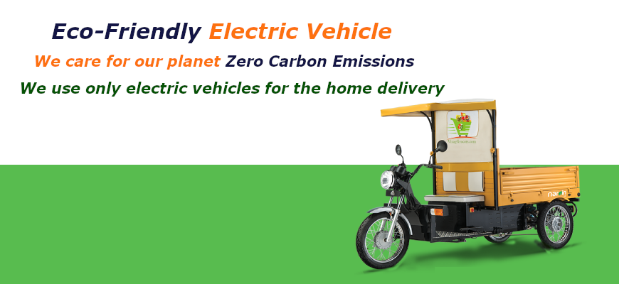 Zero Carbon Emissions - eco friendly electric vehicles- VizagGrocers.com - buy vegetables, fruits, groceries, cakes , biscuits , sweets etc online